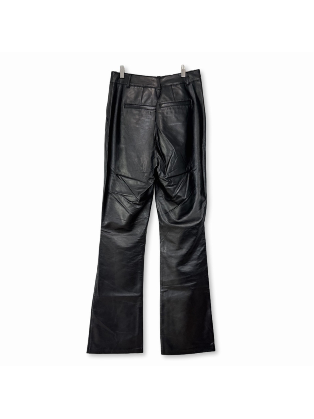 AMERICAN TALL Black Faux Vegan Leather High Rise Pants Women's Size 12 XT - Picture 2 of 13